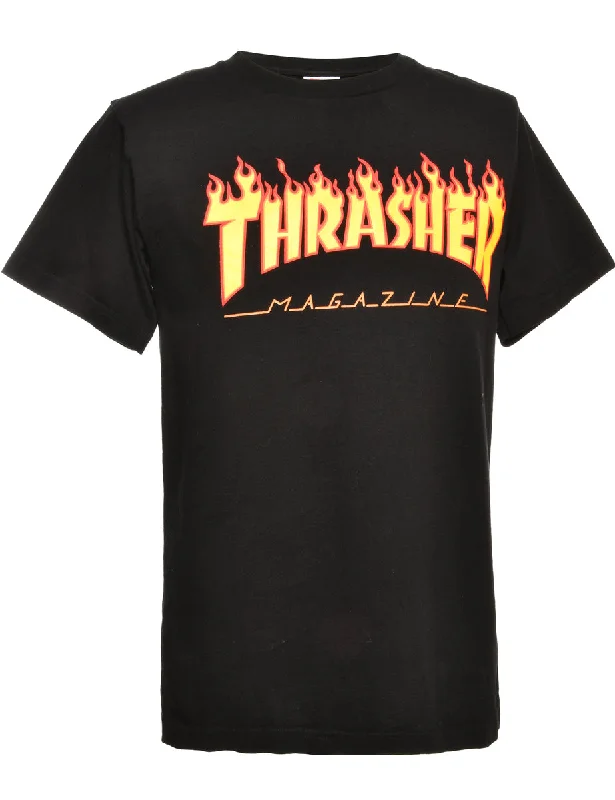 Thrasher Black Printed T-shirt - M