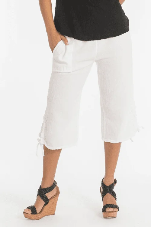 Conner Capri With Pockets 100% Cotton Gauze Modern Women's Tech