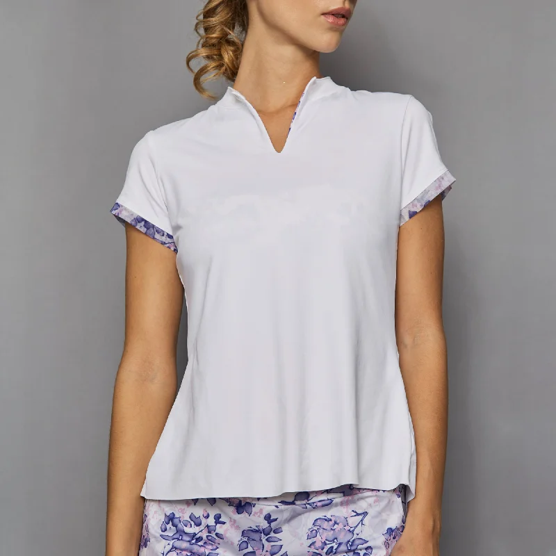 Serenity Cap-Sleeve Collar Top (white)