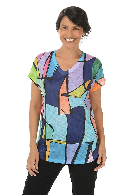 Vita Short Sleeve Slub Knit Top Youthful Women's Pop