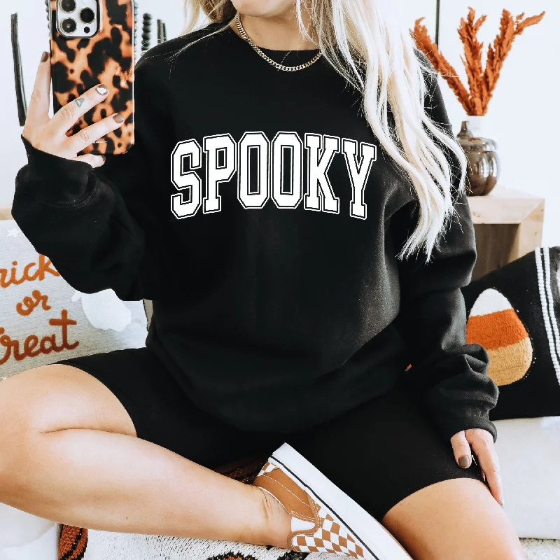 Simple Spooky Hoodie or Crewneck for Halloween *UNISEX FIT* Relaxed Women's Beachy