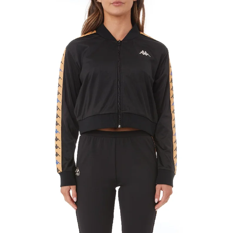 KAPPA WOMENS 222 BANDA OSBAR TRACK JACKET - BLACK Cozy Women's Sherpa - lined