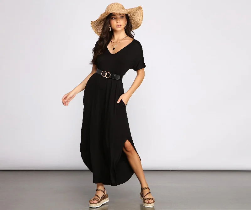 A Casual-Chic Moment Maxi Dress Feminine Women's Style 