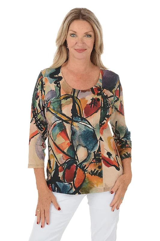 Paloma Offset Button Knit Top Elegant Women's Formal 