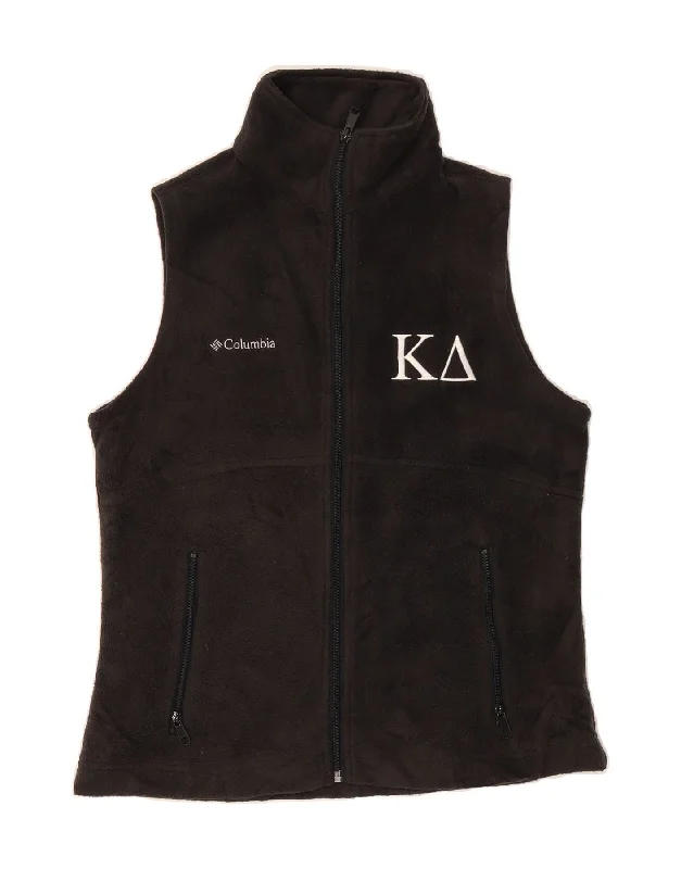 COLUMBIA Womens Fleece Gilet UK 14 Medium Black Polyester Traditional Women's Wool