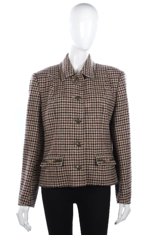 Fabulous Aquascutum Jacket Brown Tones Check Size 12 Practical Women's Multi - 