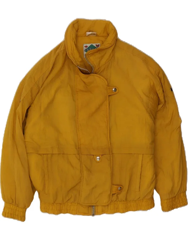 VINTAGE Womens Windbreaker Jacket EU 38 Medium Yellow Polyamide Dynamic Women's Moto VINTAGE Womens Windbreaker Jacket EU 38 Medium Yellow Polyamide Dynamic Women's Moto