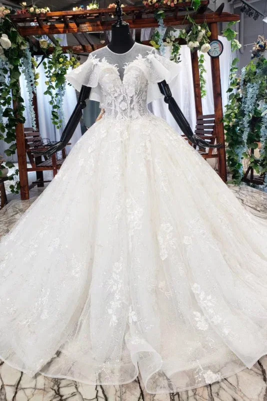 Gorgeous Ball Gown Big Princess Sleeves Wedding Dress Refined Women's Classic 
