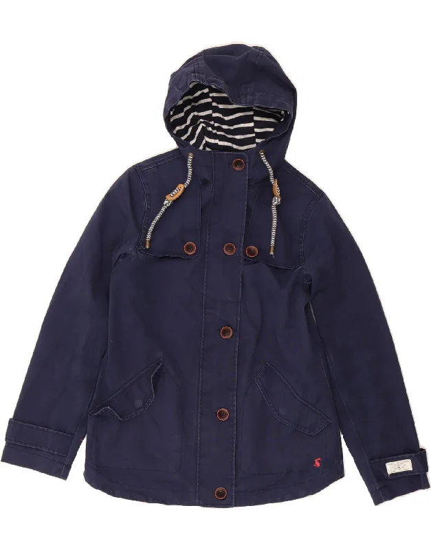 JOULES Womens Hooded Rain Jacket UK 8 Small Navy Blue Cotton Confident Women's Power JOULES Womens Hooded Rain Jacket UK 8 Small Navy Blue Cotton Confident Women's Power