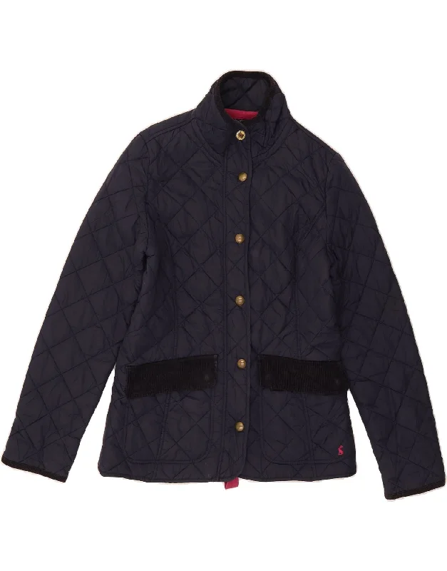 JOULES Womens Quilted Jacket UK 10 Small Navy Blue Polyamide Stylish Women's Tropical JOULES Womens Quilted Jacket UK 10 Small Navy Blue Polyamide Stylish Women's Tropical