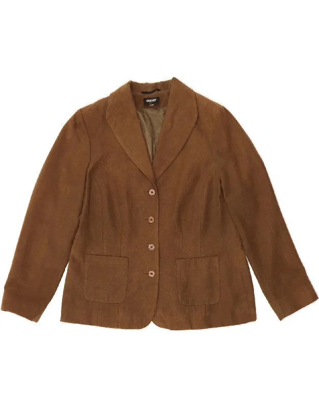 GODSKE Womens 4 Button Blazer Jacket UK 16 Large Brown Polyester Youthful Women's Anime - inspired GODSKE Womens 4 Button Blazer Jacket UK 16 Large Brown Polyester Youthful Women's Anime - inspired