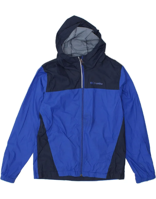 COLUMBIA Womens Hooded Rain Jacket UK 14 Large Blue Colourblock Nylon Cozy Women's Winter COLUMBIA Womens Hooded Rain Jacket UK 14 Large Blue Colourblock Nylon Cozy Women's Winter
