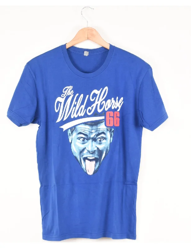 Blue The Wild Horse Printed T-shirt - M Women