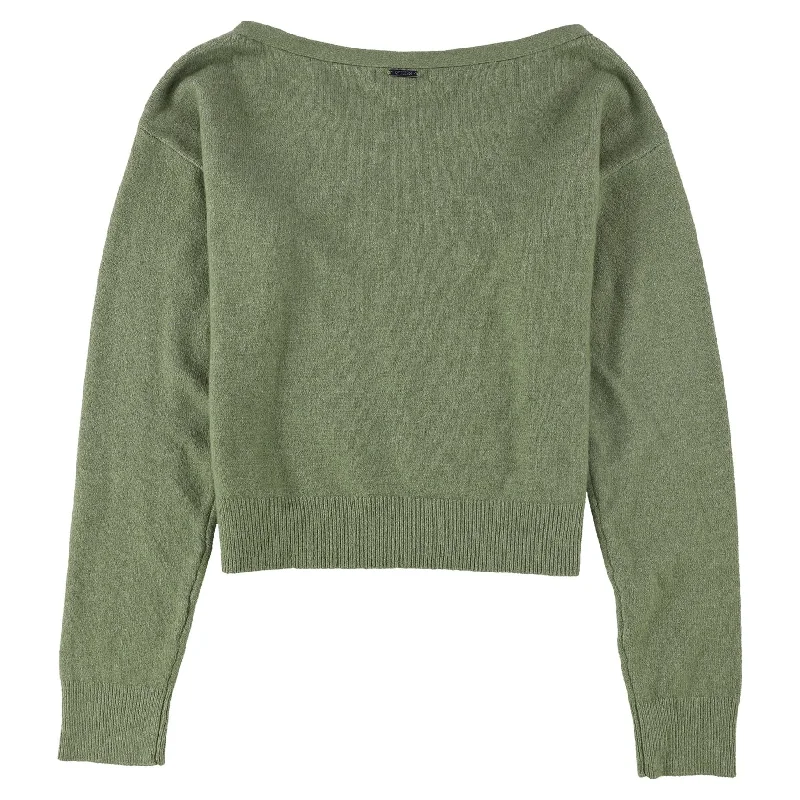 GUESS Womens Solid Pullover Sweater, Green, Medium Dynamic Women's Moto