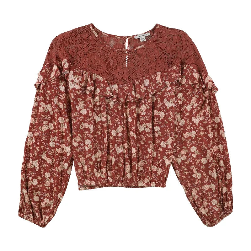 American Eagle Womens Floral Peplum Blouse, Red, Large Sophisticated Women's Tailored American Eagle Womens Floral Peplum Blouse, Red, Large Sophisticated Women's Tailored