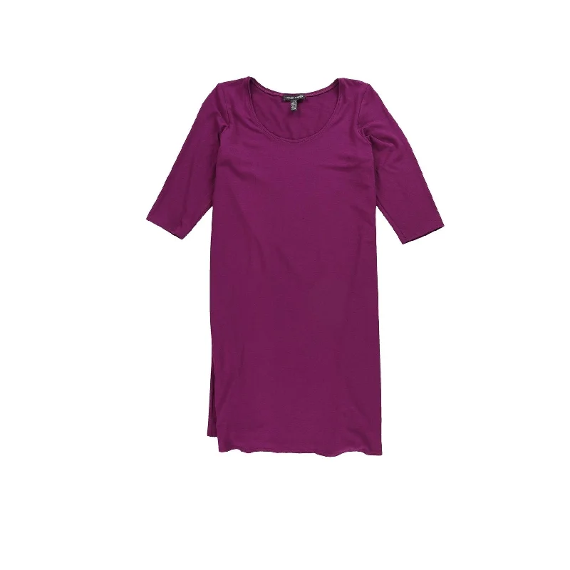 Eileen Fisher Womens Elbow Sleeve Tunic Blouse, Purple, X-Small Traditional Women's 