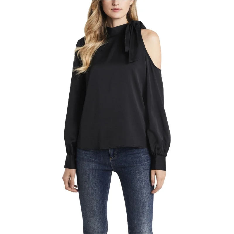 Vince Camuto Womens Solid Cold Shoulder Blouse Scandinavian
