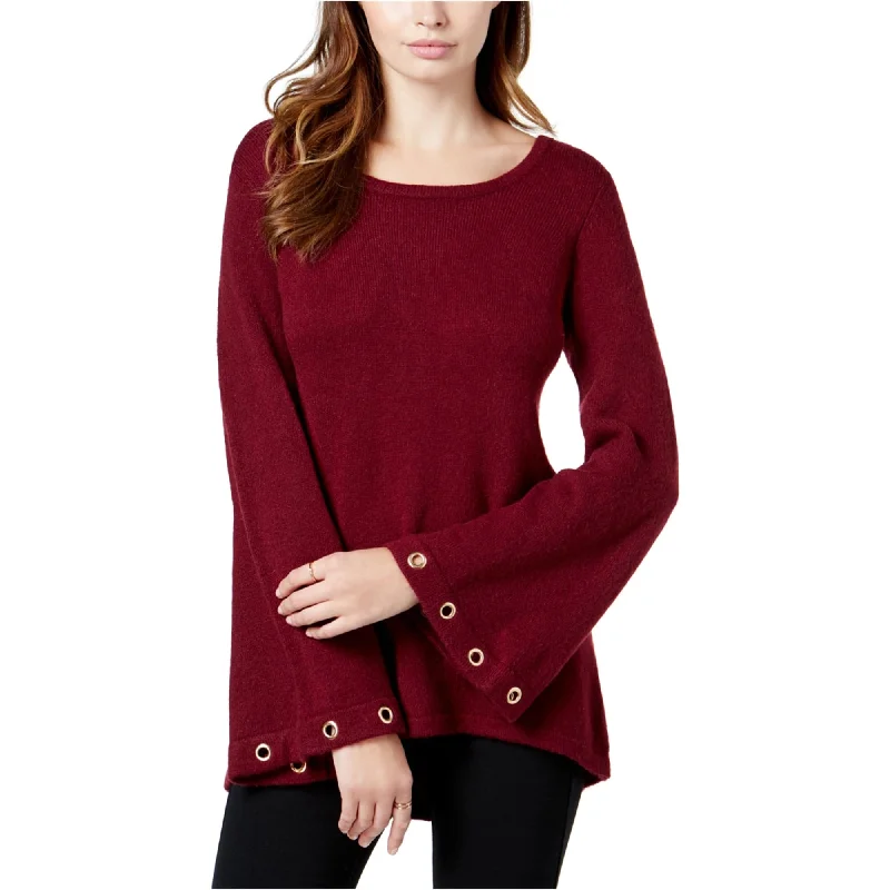 Kensie Womens Frommet Sleeve Knit Sweater Sustainable Organic