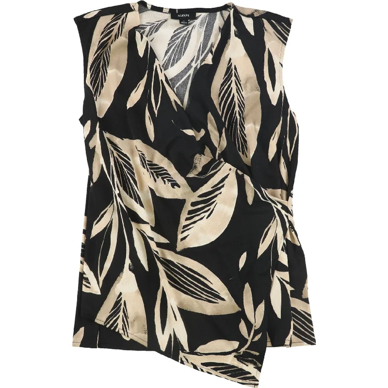 Alfani Womens Leaves Wrap Blouse Edgy Women's Punk