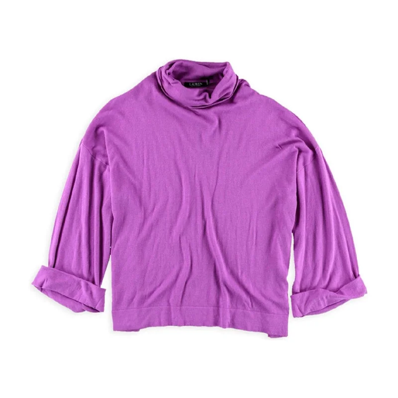 Ralph Lauren Womens Jersey Pullover Sweater, Purple, X-Large Laid - back Women's Vibe