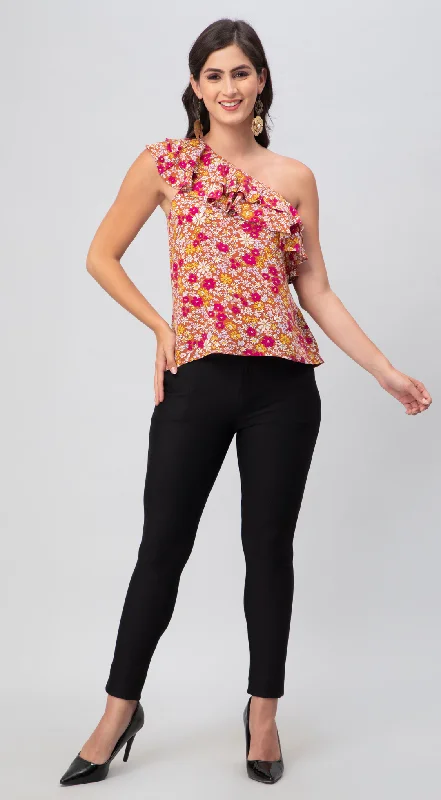 Floral One Shoulder Top Gym