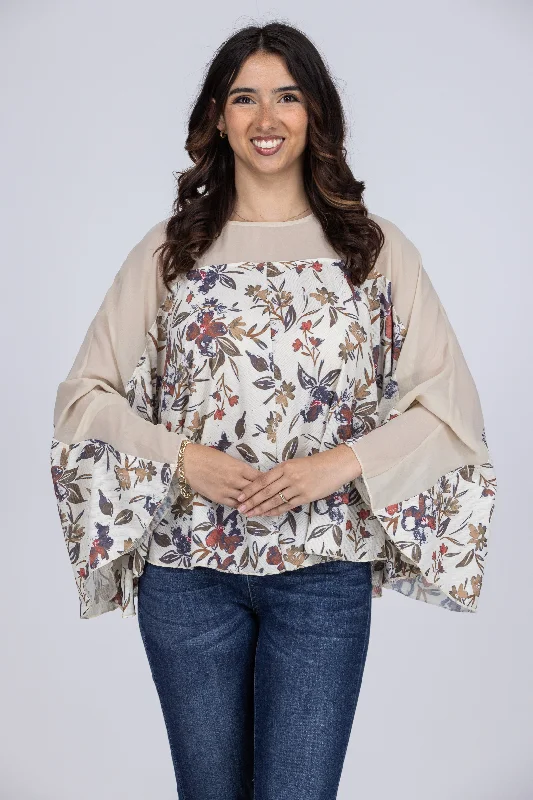 Set The Stage Women's Flowy Long Sleeve Top Cashmere