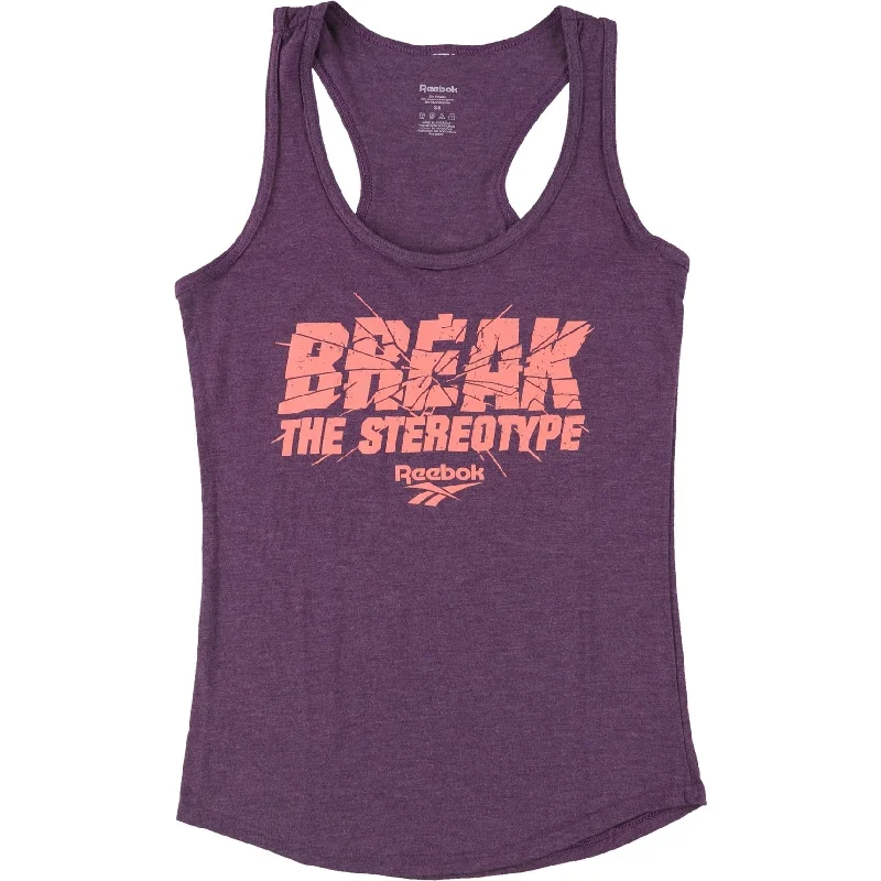 Reebok Womens Break The Stereotype Racerback Tank Top, Purple, X-Small Refined Women's Classic 