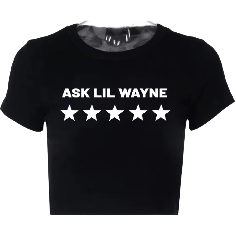 Ask Lil Wayne Black Crop Top Sustainable Organic