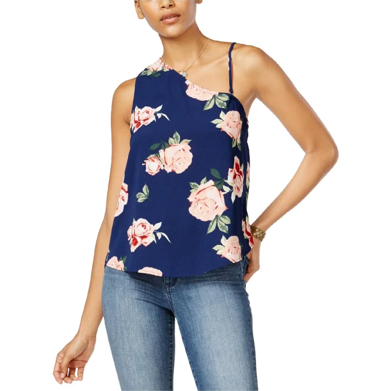 Seven Sisters Womens Printed One Shoulder Blouse Sleek Women's 