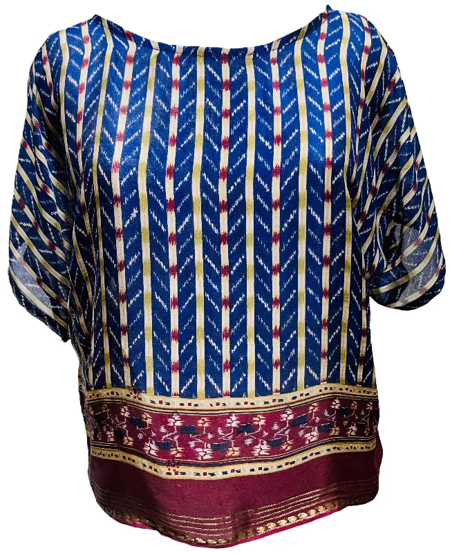PRC3143 Avatar Pure Silk Boxy Top Bohemian Women's Free