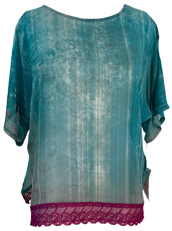 PRG6249 Sheer Avatar Pure Silk Side Slit Top Street