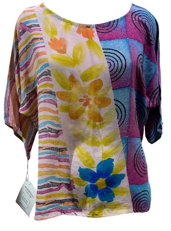 PRC5216 Avatar Pure Silk Side Slit Top Refined Women's 
