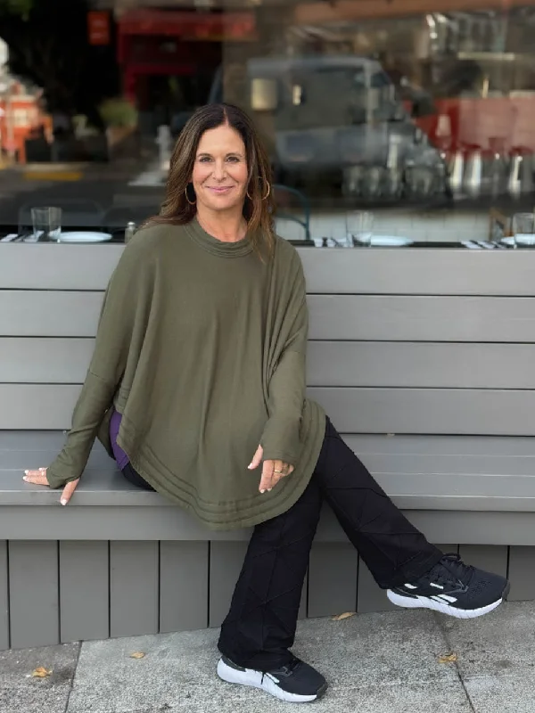 Bamboo Fleece Poncho Cashmere