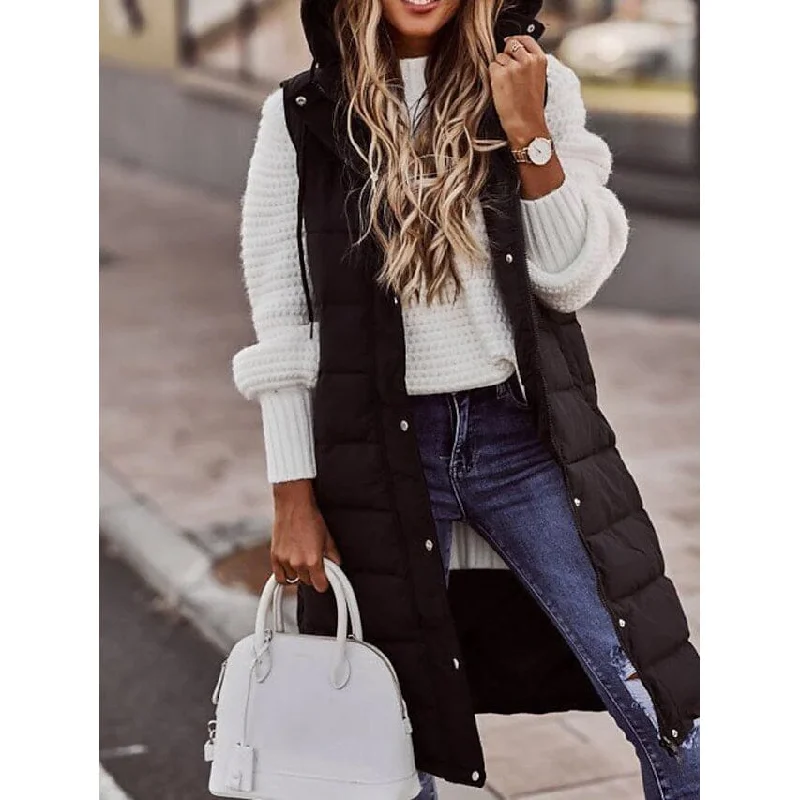 Women's Winter Jacket Vest Long Coat Regular Fit Dynamic Women's High - energy