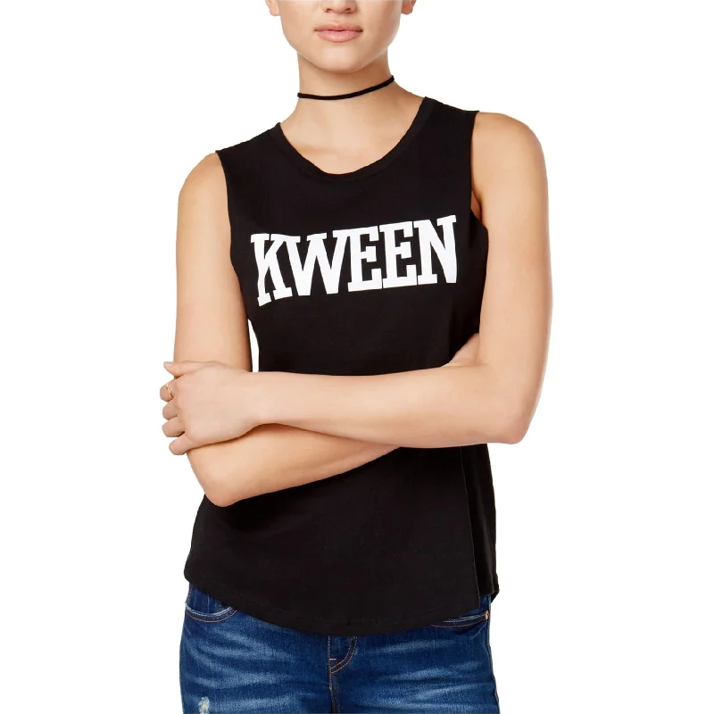 CHRLDR Womens Kween Graphic Tank Top, Black, X-Small performance