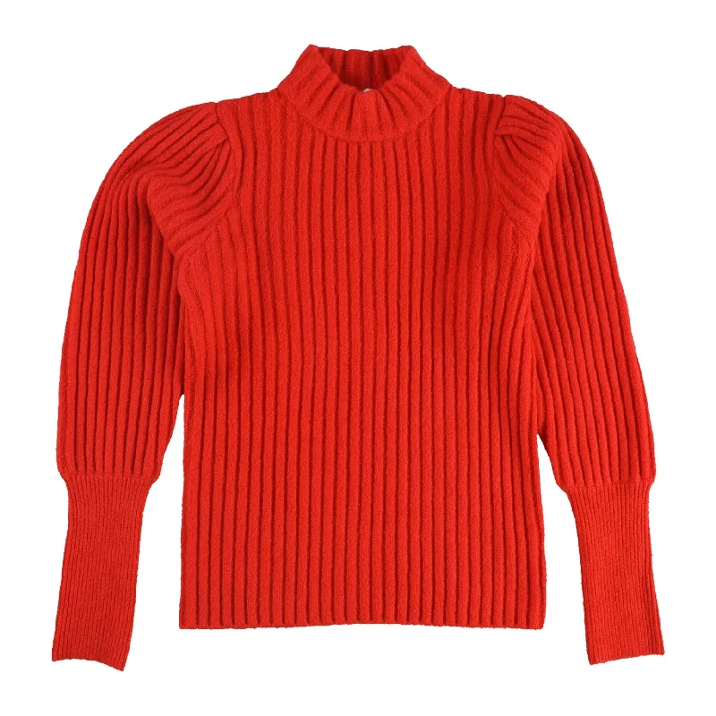 Leyden Womens Ribbed Mock Neck Pullover Sweater French