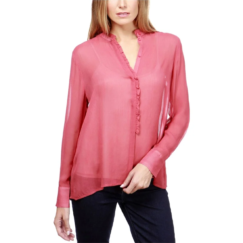 Lucky Brand Womens Ruffled Illusion Button Up Shirt, Red, Small Practical Women's Multi - Lucky Brand Womens Ruffled Illusion Button Up Shirt, Red, Small Practical Women's Multi -