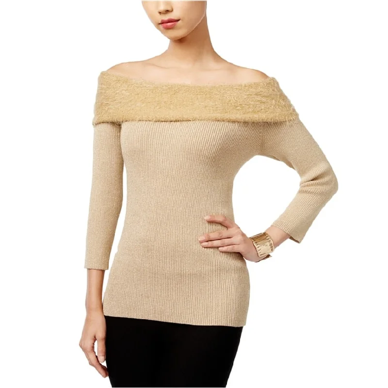 NY Collection Womens Knit Pullover Sweater, Beige, Large purpose