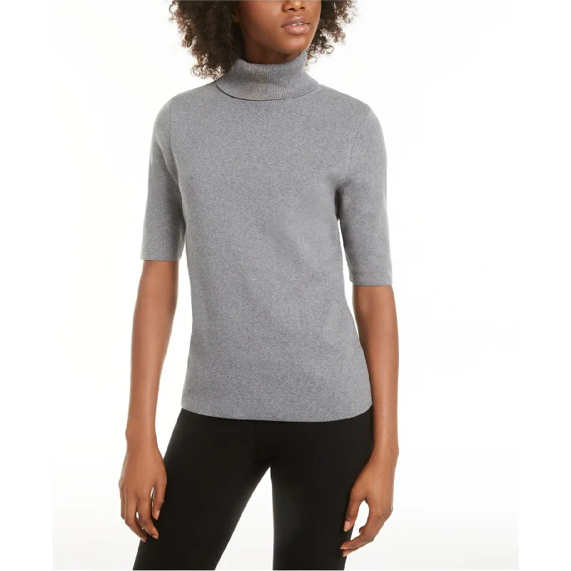 Alfani Womens Ribbed Pullover Sweater, Grey, Small Monochromatic Office Style