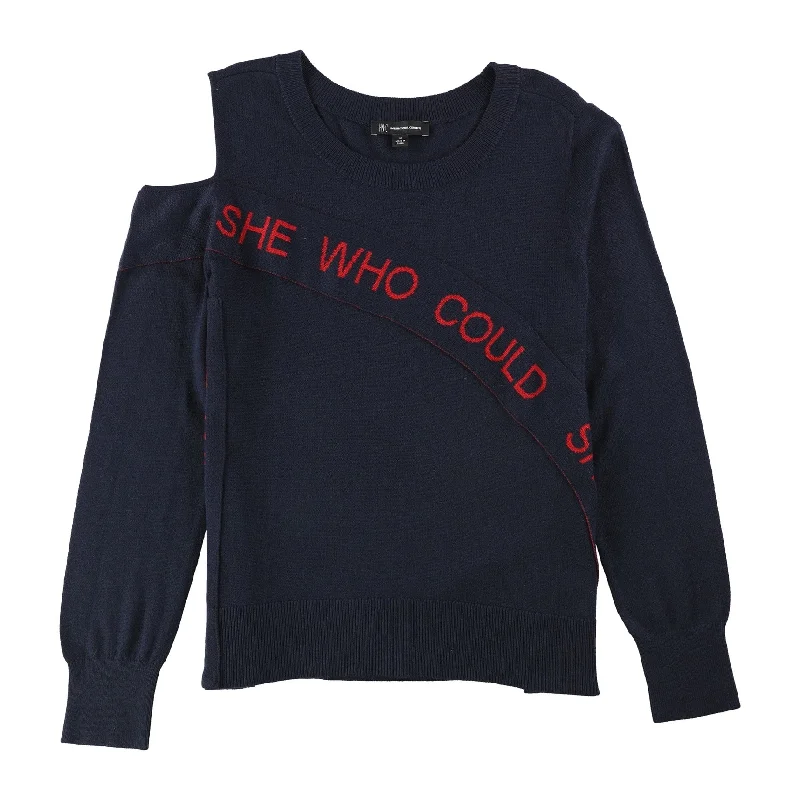 I-N-C Womens Graphic-Print Knit Sweater Casual Women's Loose - fitting