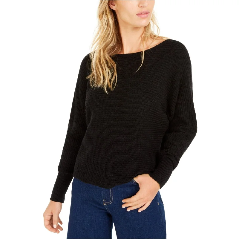 bar III Womens Jewel Neck Table Knit Sweater, Black, Medium Minimalist Women's Casual