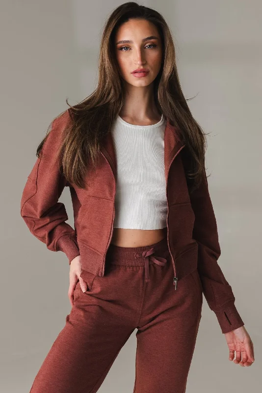 Vitality Studio Zip - Rosewood Marl Women