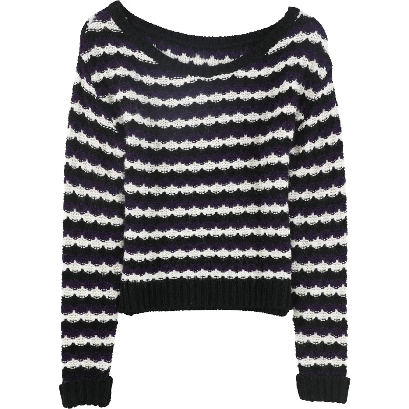 Tags Weekly Womens Striped Pullover Sweater, Purple, X-Small Polished Women's Silk