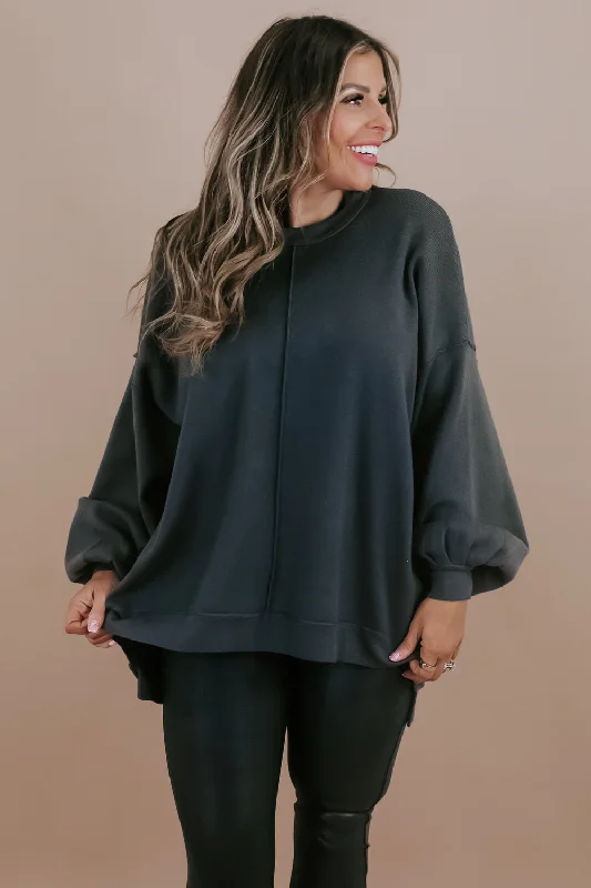Mixed Signals Oversized Sweatshirt, ash grey Sleek Women's 