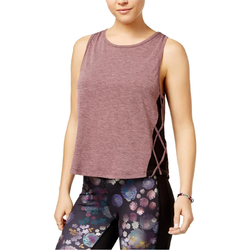 Jessica Simpson Womens Mesh Detail Tank Top, Purple, X-Large Casual Women's Loose - fitting