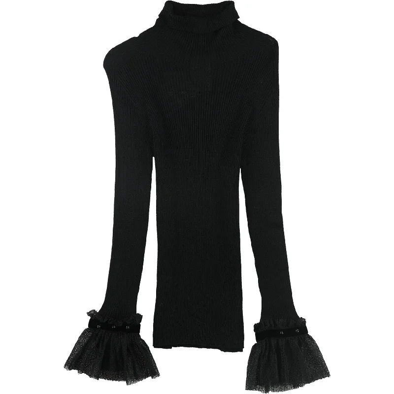 Philosophy Womens Lace Cuff Pullover Sweater Relaxed Women's Beachy