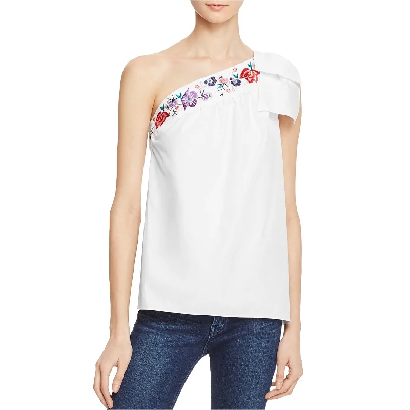 Parker Womens Freya One Shoulder Blouse, White, X-Small Streetwear Style for 