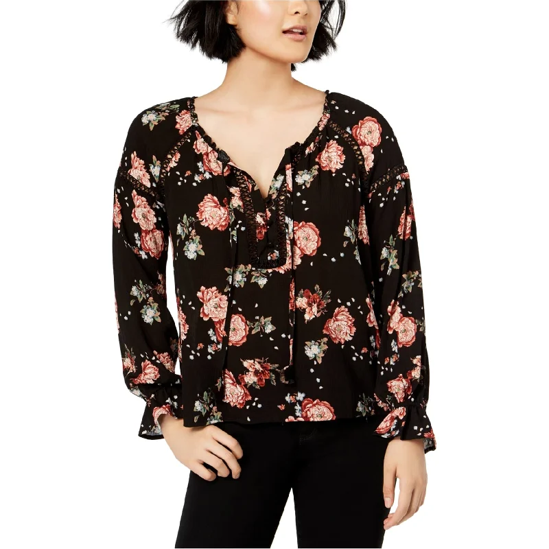 American Rag Womens Floral Peasant Blouse, Multicoloured, Small Hip Women's Retro