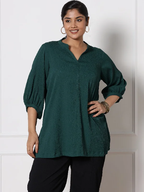 BottleGreen Textured MandarinTop European
