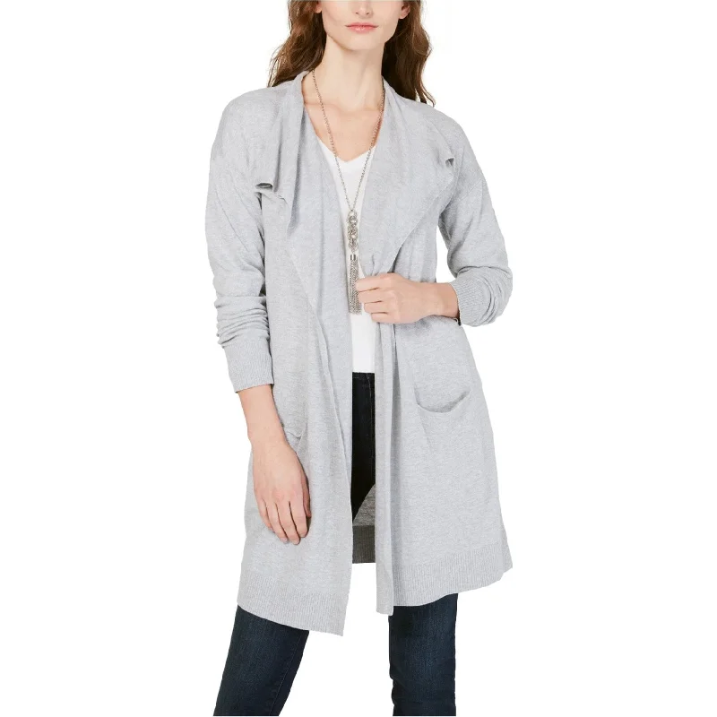 I-N-C Womens Draped Open Front Cardigan Sweater, Grey, Small Elegant Women's 